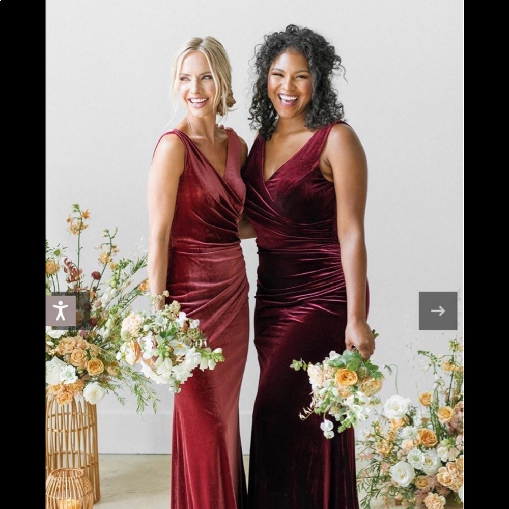Revelry terracotta velvet dress 2